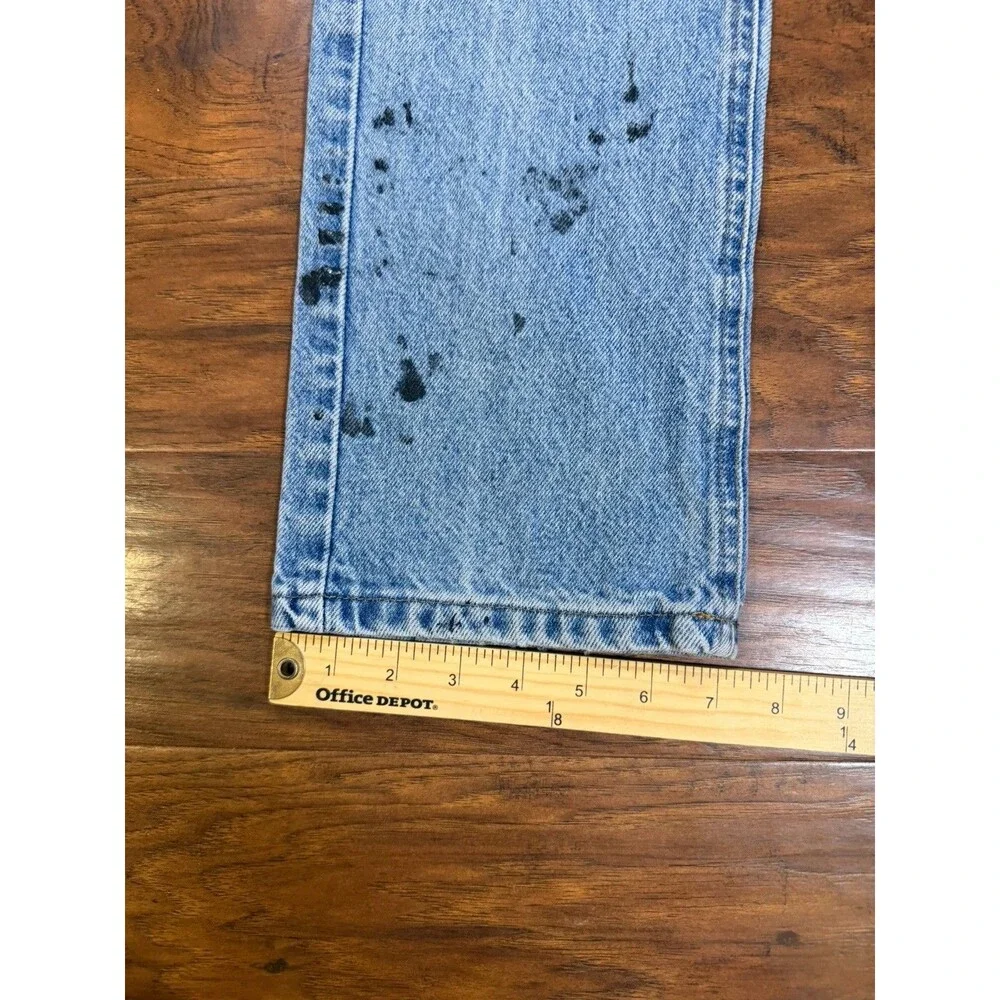 Carhartt 29x30 Actual Relaxed Fit Denim Very Distressed Light Wash Straight Leg